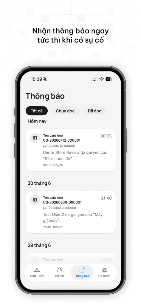 Dador Push Notifications Screen